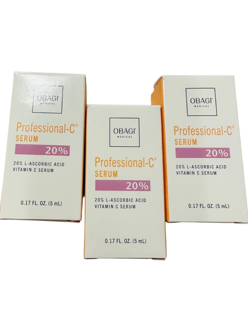 NIP Obagi Professional Vitamin C Serum 20% L Ascorbic Acid 3x Sample .17OZ 5mL